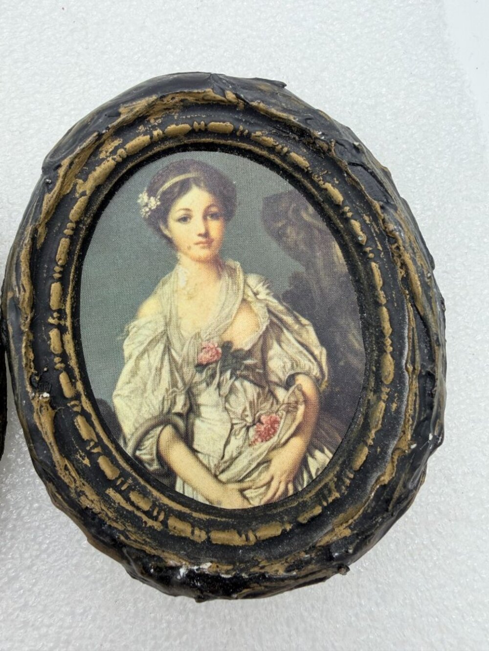 Trio Of Miniature Famous Art Prints in Chalkware Frames Marie Antoinette-AS IS - Picture 4 of 8